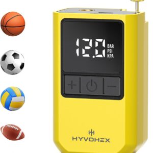 Ball Pump for Sports Balls, Portable Electric Basketball Pump Ultra Fast Inflation, with Digital LED Display Air Pump for Balls, Preset Pressure with Ball Needle for Soccer, Volleyball